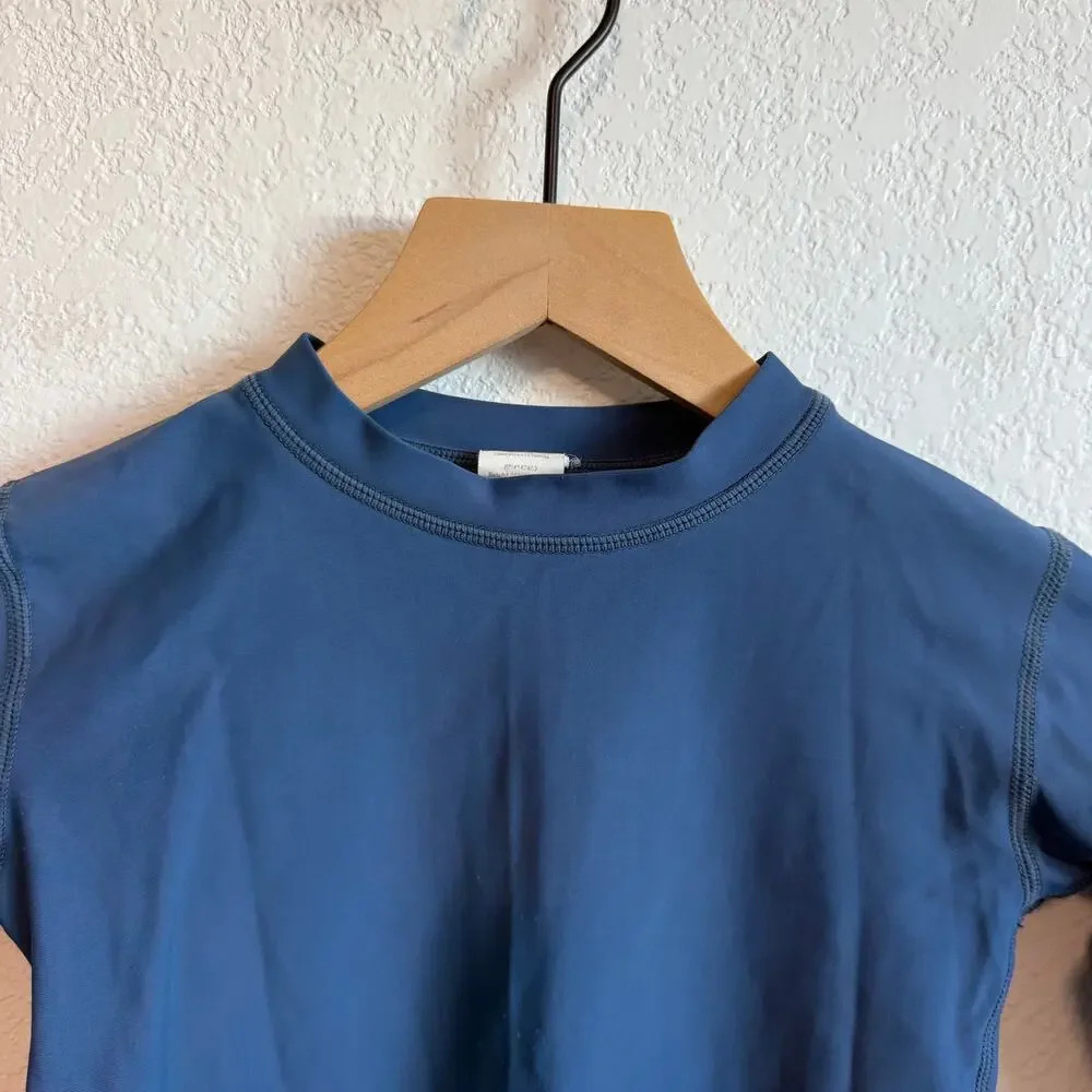 Rugged Butts Baby Toddler Boys Logo Long Sleeve Rash Guard Swim Top Navy Blue 3T